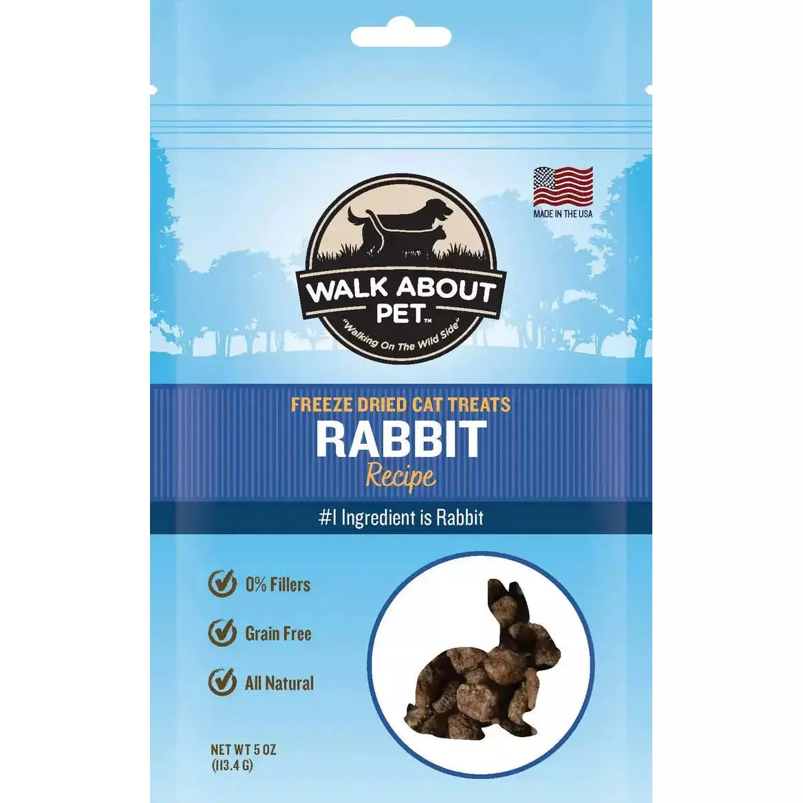 Premium Walk About Freeze Dried Pet Rabbit Cat Treats for Feline Delight