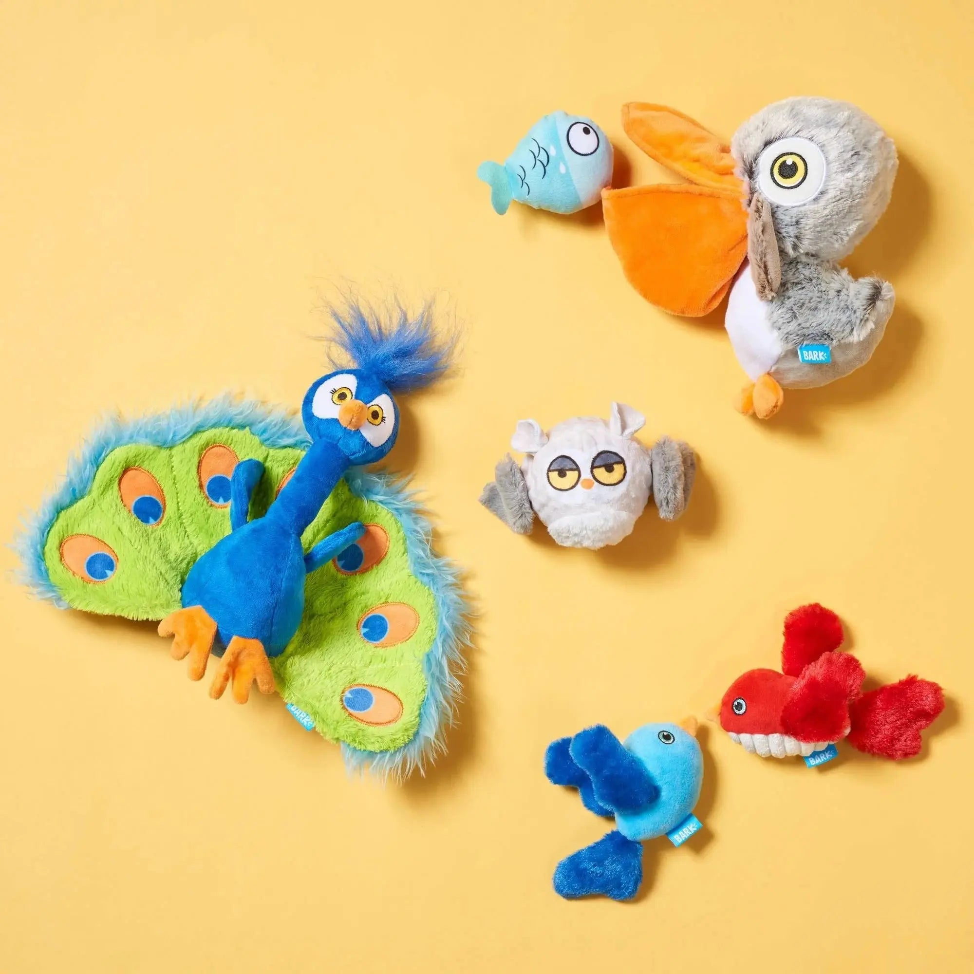 BARK Interactive Big Bill Pelican & Beak-A-Boo Fish Dual Dog Toy