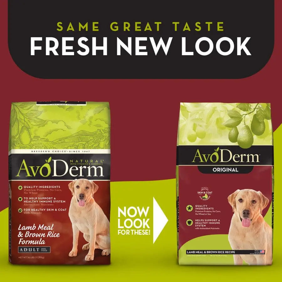 AvoDerm Natural High - Quality Original Lamb Meal & Brown Rice Dry Dog Food