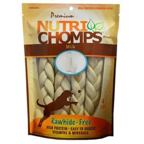 Delicious Premium Milk - Flavored Nutri Chomps Dog Treat Braids