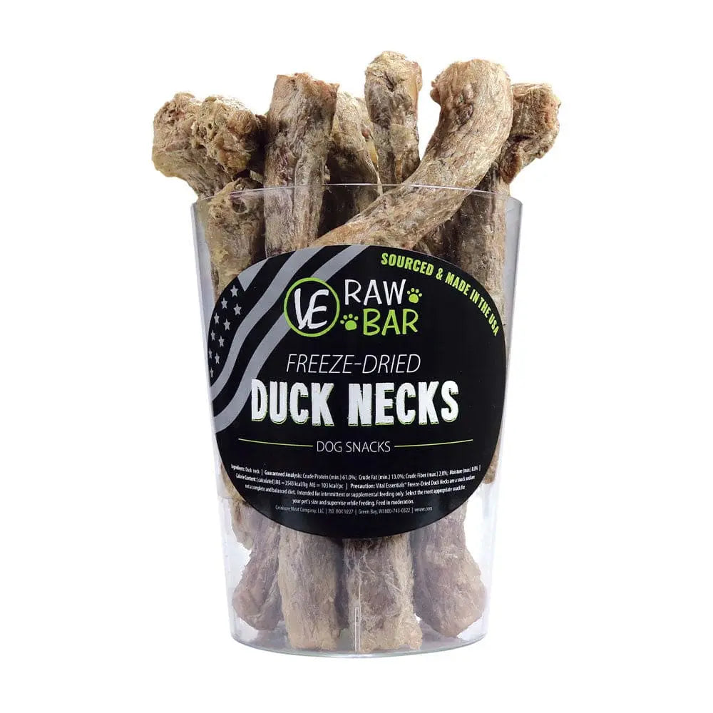 Vital Essentials® 24-Piece Bag of Freeze-Dried Duck Necks - Ideal Dog Treats