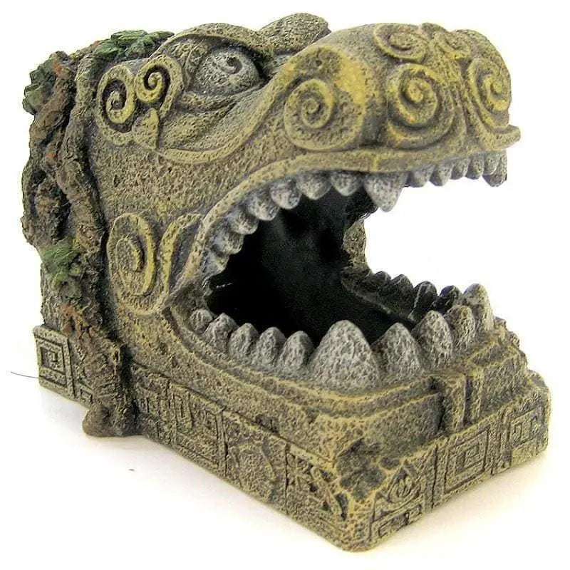 Exquisite Blue Ribbon Decorative Serpent Head Tomb Ornament for Aquariums