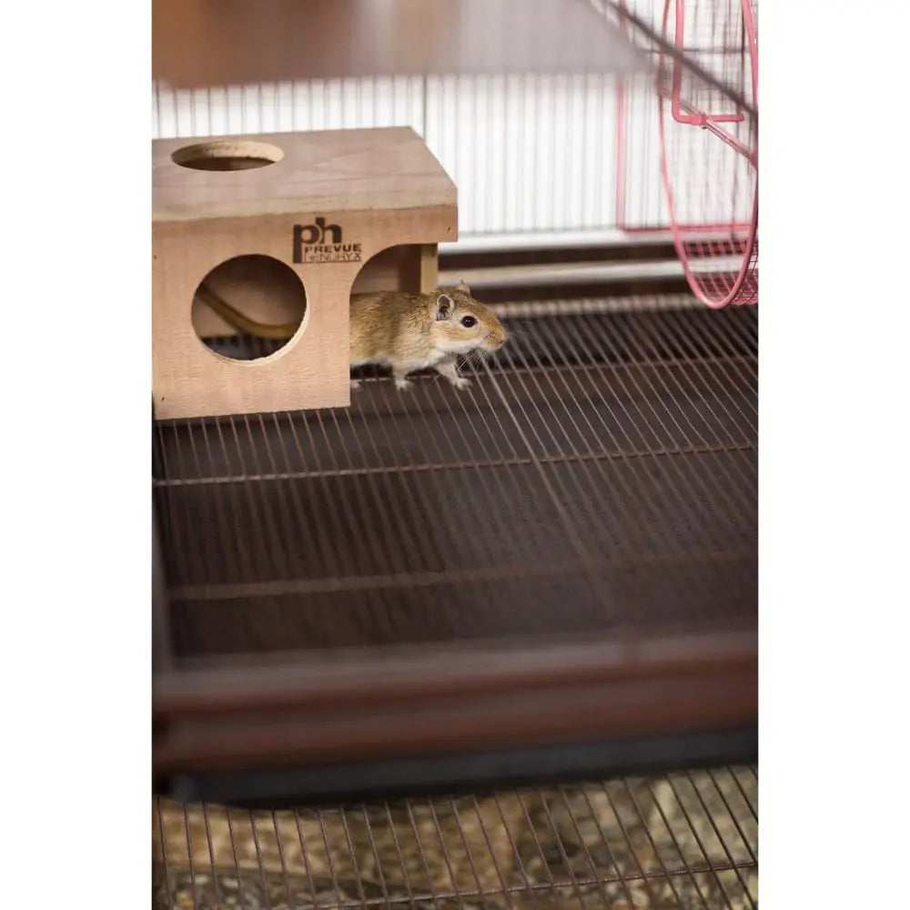Unvarnished Wooden Hut for Hamsters and Gerbils - Ideal for Play and Rest