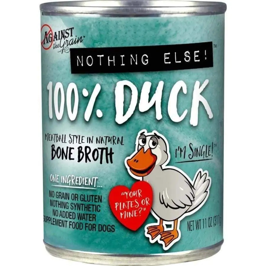 Against the Grain Single - Ingredient 11 - oz Duck Dog Food, 12 - Pack Case