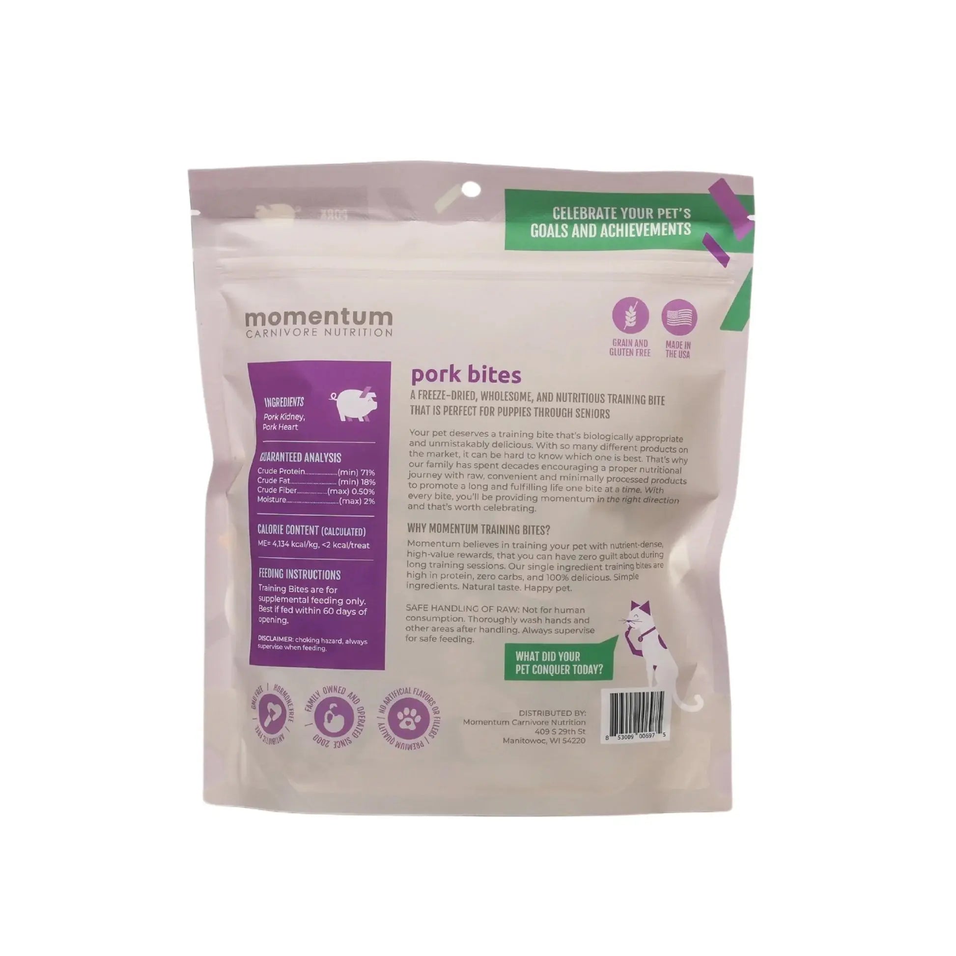 Momentum Carnivore Nutrition High - Quality Freeze - Dried Training Bites for Dogs (2.5 Ounces) Ideal for Puppies and Adult Dogs with Sensitive Stomachs