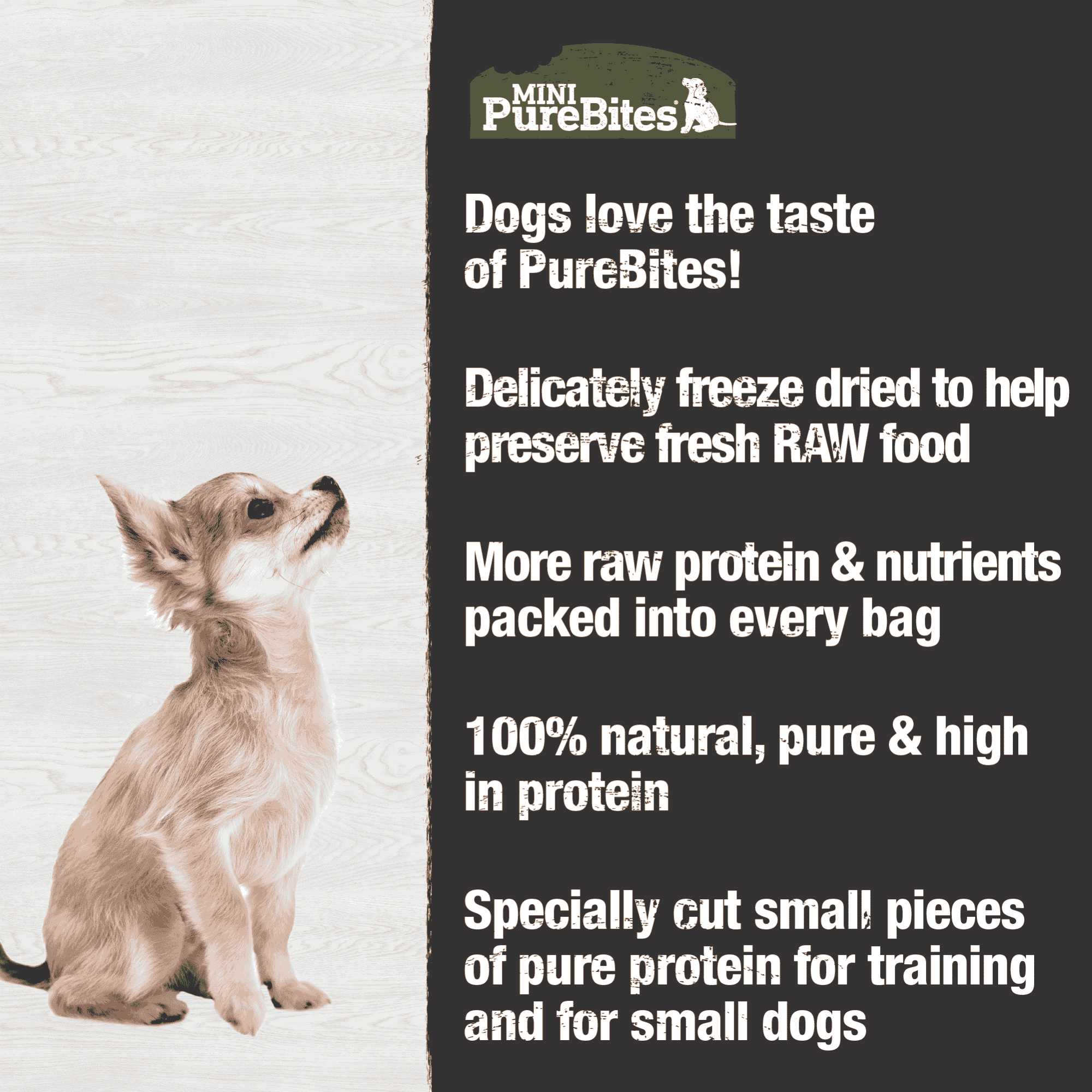 PureBites Premium Mini Dog Training Treats - 100% Pure Beef Liver Freeze - Dried Delights