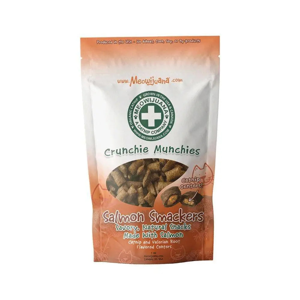 Meowijuana® 3 Oz Salmon Flavored Crunchy Cat Treats with Catnip Center