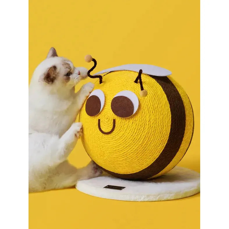 Vetreska Interactive Bee - Shaped Cat Scratching and Playing Ball Toy