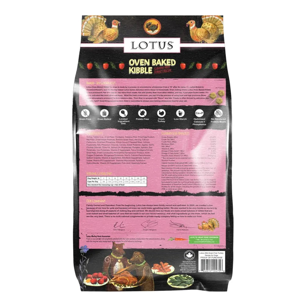 Lotus Grain-Free Oven-Baked Dry Dog Food with Turkey Recipe