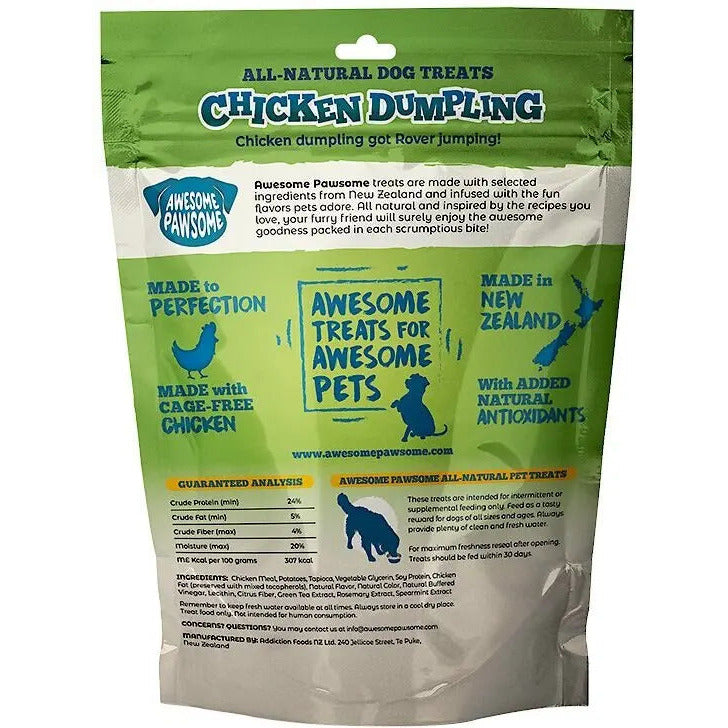 Delicious All - Natural 3oz Chicken Dumpling Dog Treats by Awesome Pawsome