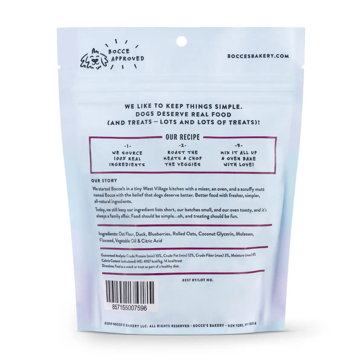 Bocce's Bakery 6oz Soft and Chewy All - Natural Duck - Flavored Dog Treats
