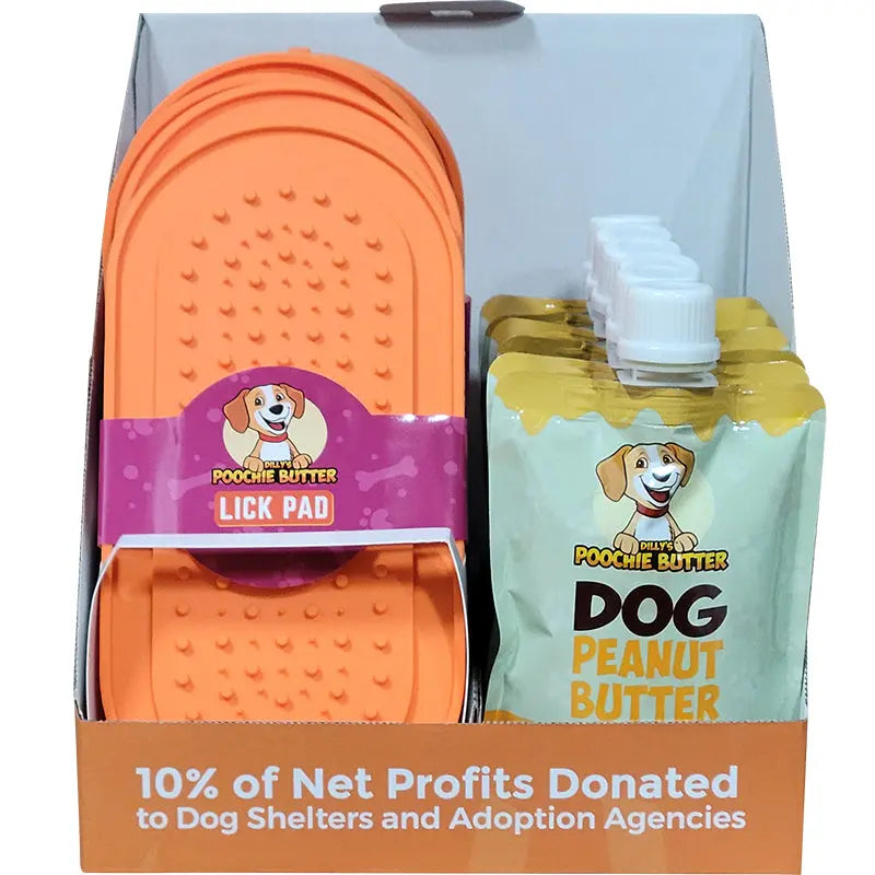 Poochie Butter Squeeze Pack with Oval Lick Pad - Premium Dog Peanut Butter Treat