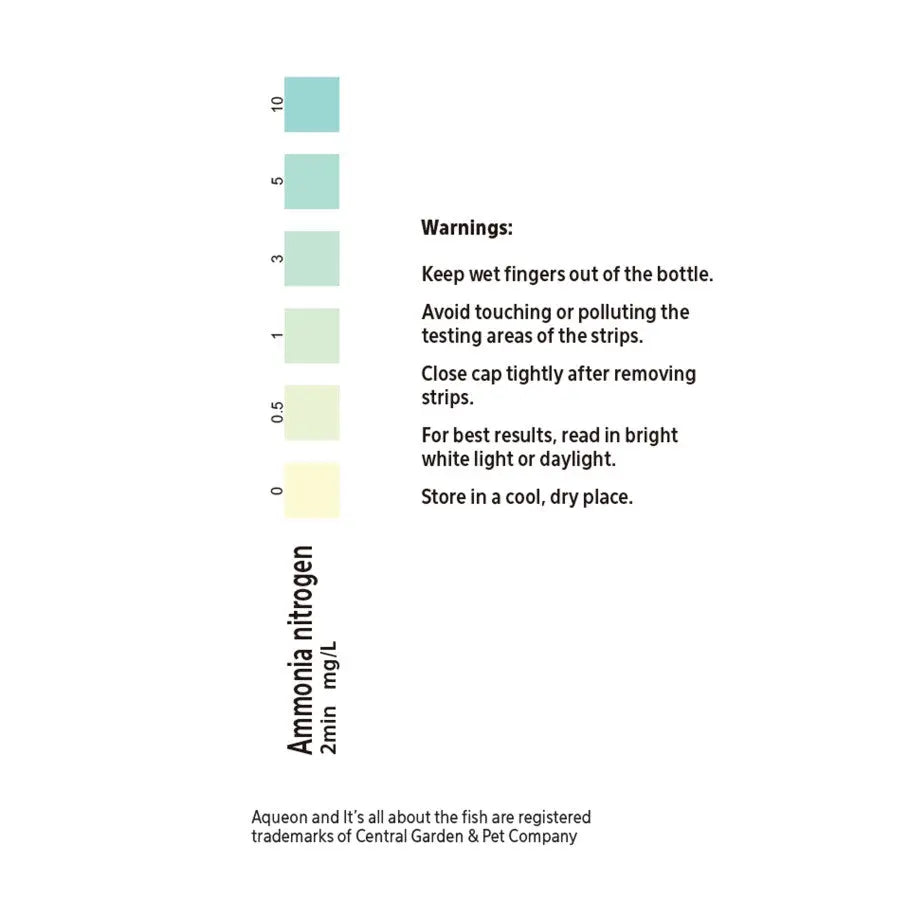Aqueon Aquarium Ammonia Test Strips - Pack of 50 Strips for Comprehensive Aquarium Water Testing