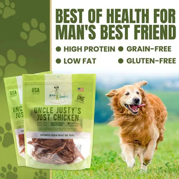 Mika & Sammy’s Uncle Justy’s 5oz All - Natural Dehydrated Chicken Dog Treats