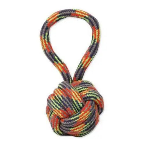 Medium-sized Mammoth Flossy Chews Extra Monkey Fist Ball Rope Dog Toy with Handle