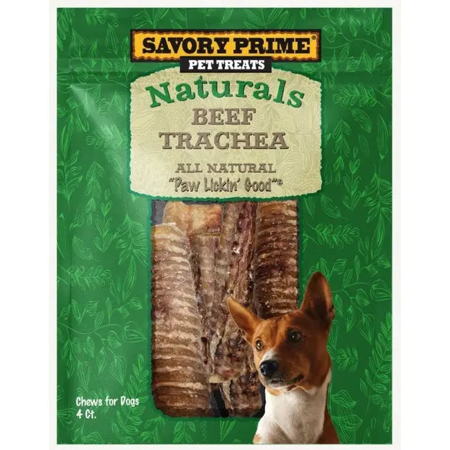 Savory Prime Naturals Premium Lean Beef Trachea Dog Treats
