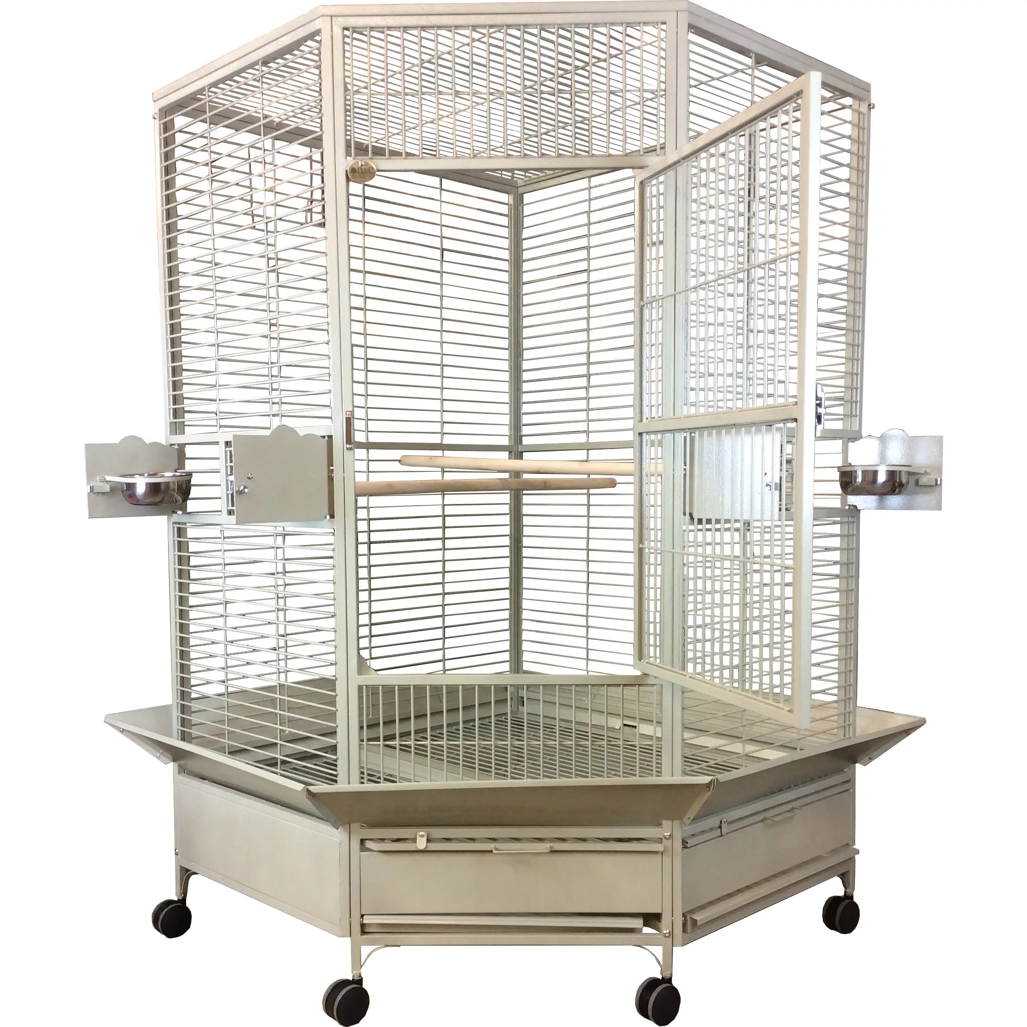 Extra Large-Sized Corner Bird Cage with Dimensions of 42x42x73 Inches