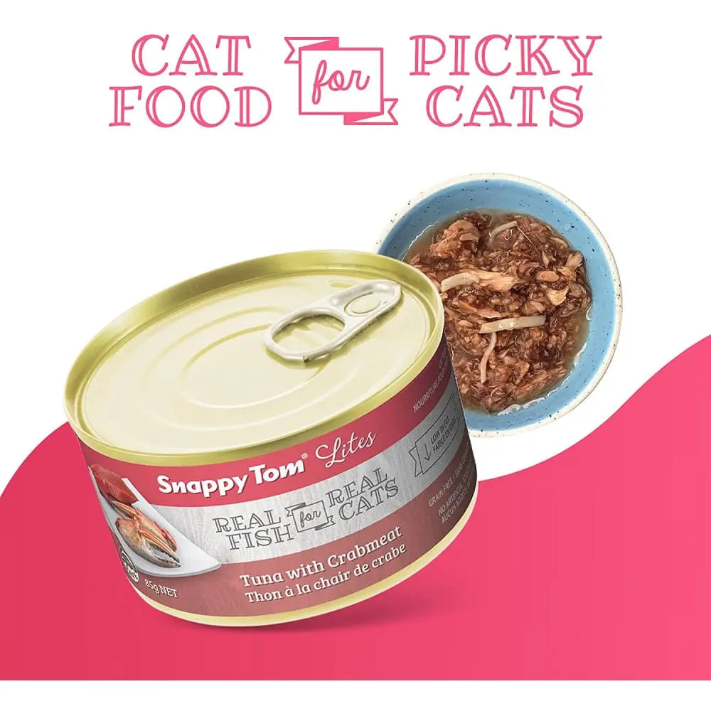 Snappy Tom Lite Canned Cat Food: Tuna with Crabmeat Delight