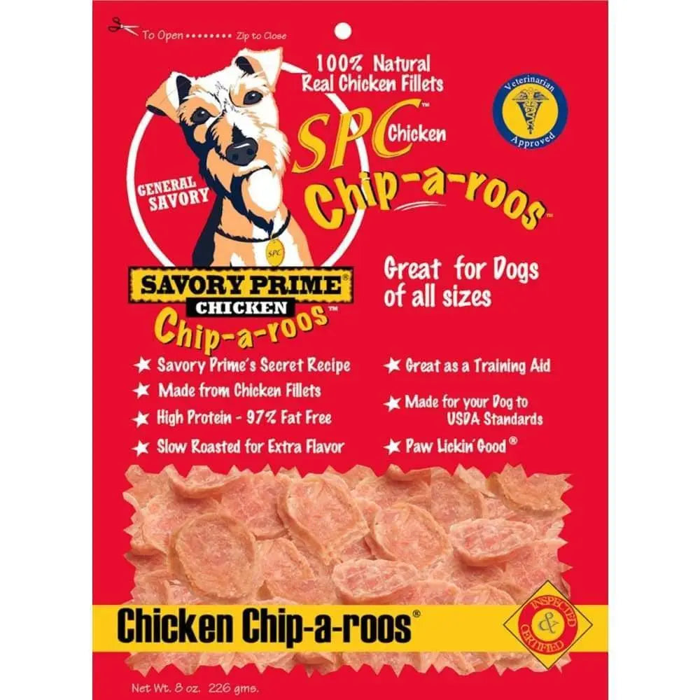 8 oz Savory Premium Chicken Chip-a-Roos Dog Snacks - Ideal Treats for Canines