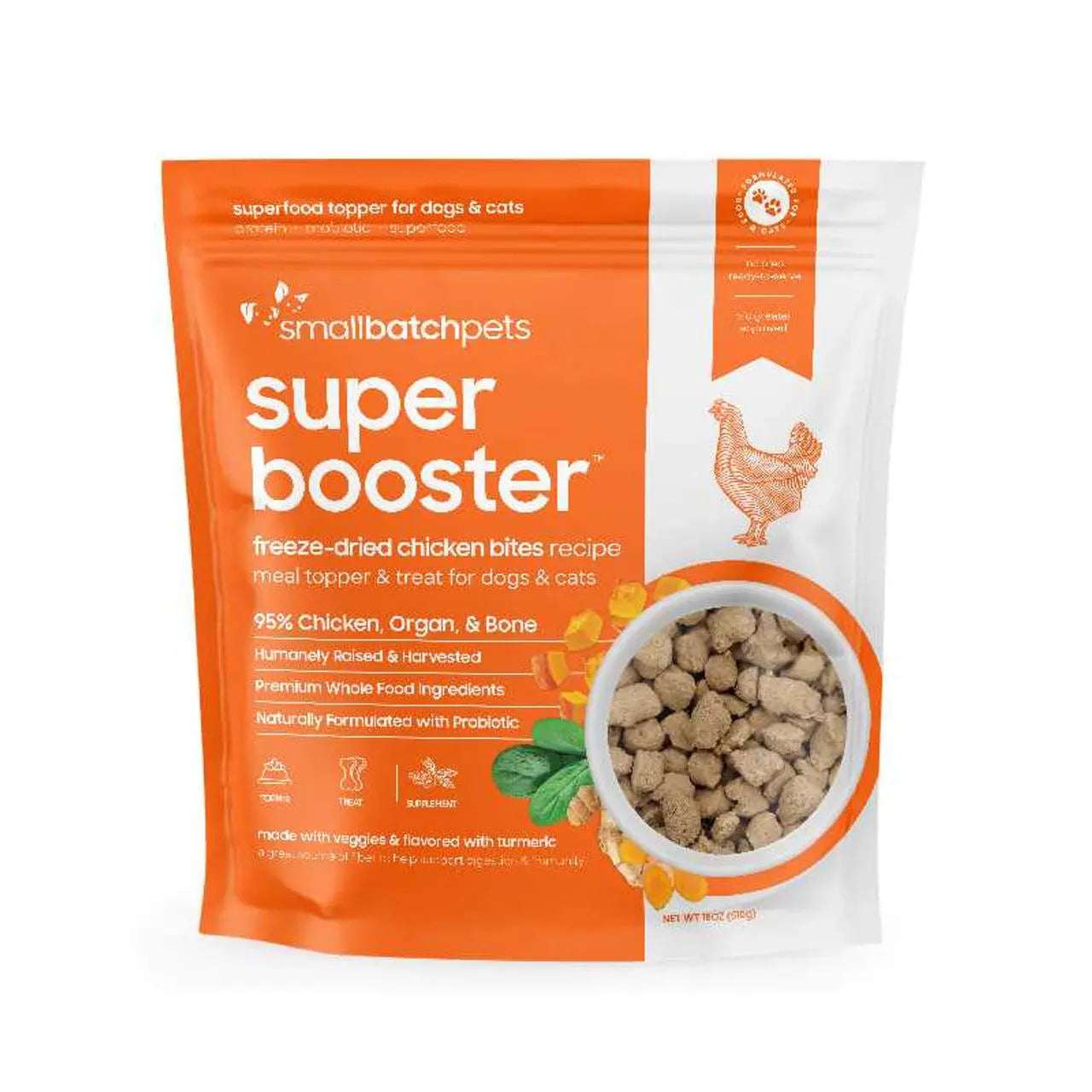18oz Smallbatch Super Booster Freeze-Dried Chicken SmallBites for Dogs & Cats