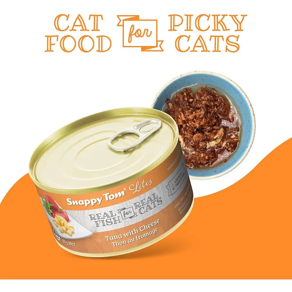 Snappy Tom Low - Calorie Canned Cat Food: Tuna with Cheese