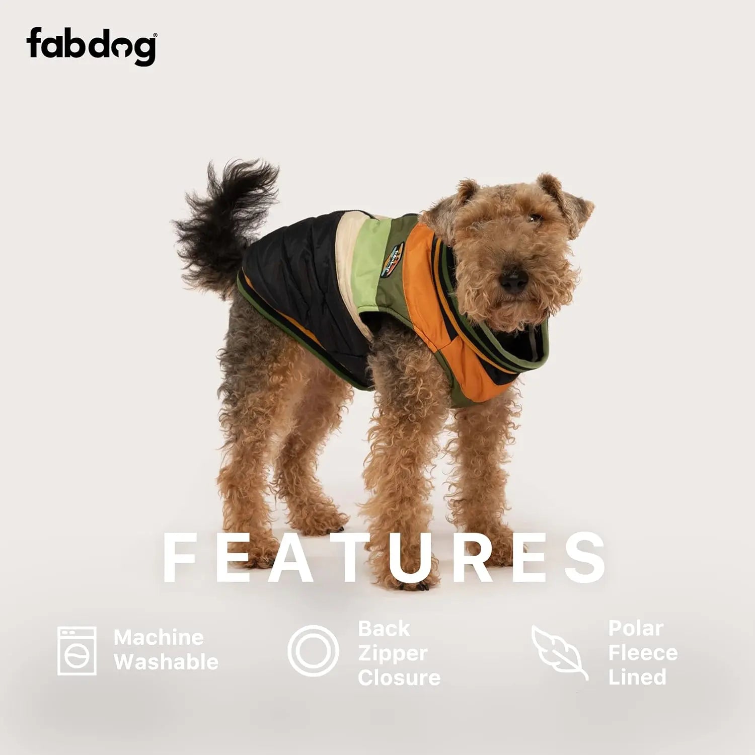 Fabdog Stylish Chevron Patterned Dog Winter Coat for a Fashionable Pup