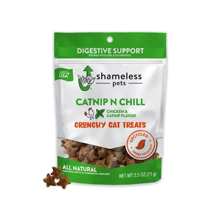 Shameless Pets Crunchy Cat Treats with Catnip for a Relaxed Feline