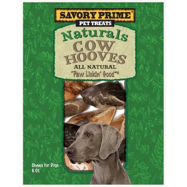 Savory Prime Naturals 6-Pack All-Natural Slow-Roasted Beef Hooves Dog Chew Treats