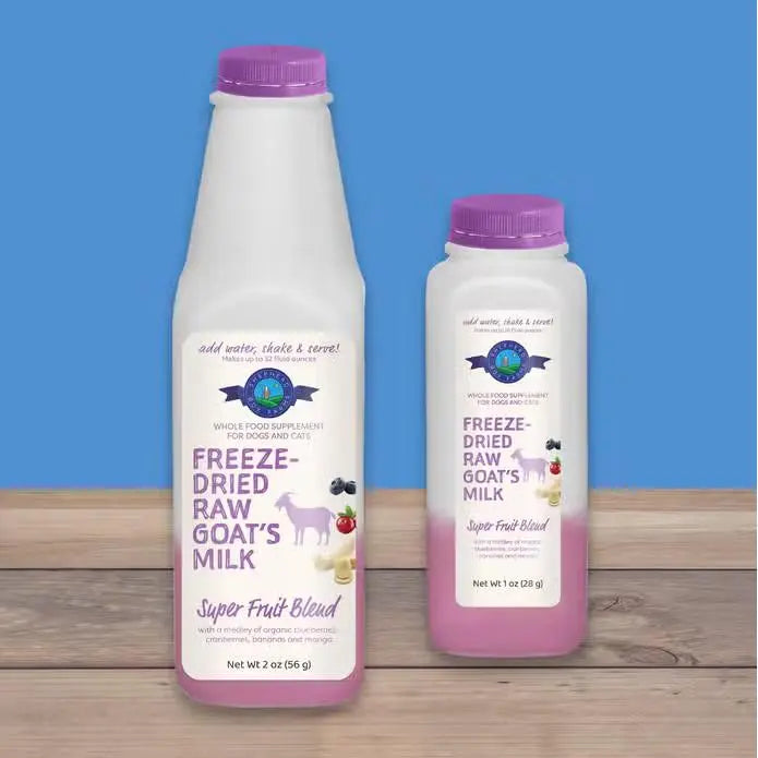 Shepherd Boy Farms Premium Super Fruit Blend Freeze - Dried Unprocessed Raw Goat Milk for Pets
