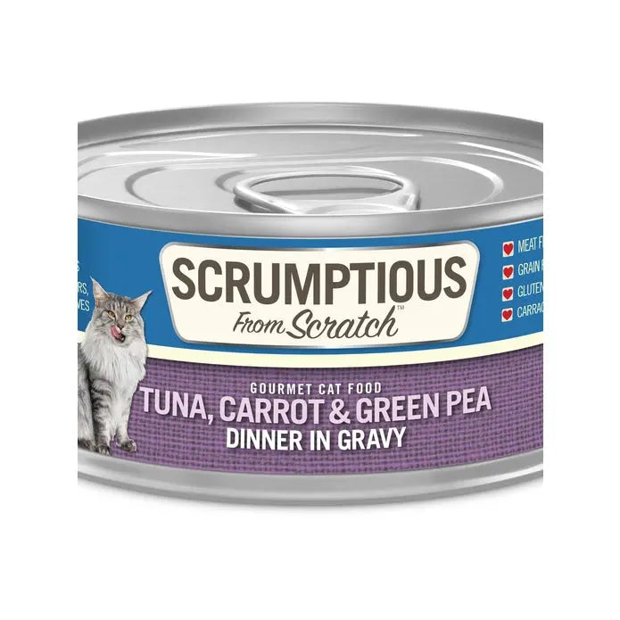 Grain-Free Scratch-Made Tuna, Carrot & Green Pea Gravy Wet Cat Food - 12 Packs of 2.8oz