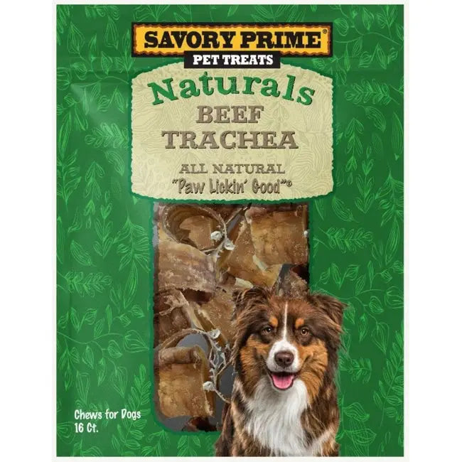 Savory Prime Naturals Premium Lean Beef Trachea Dog Treats