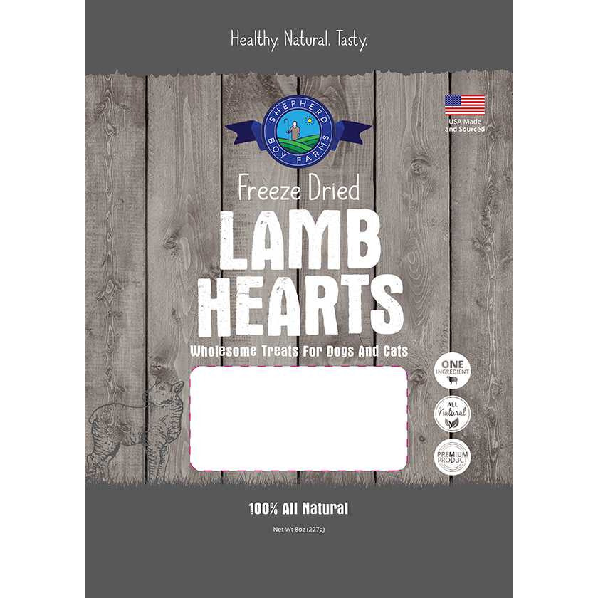 Shepherd Boy Farms Premium Freeze - Dried USA - Made Lamb Hearts for Dogs
