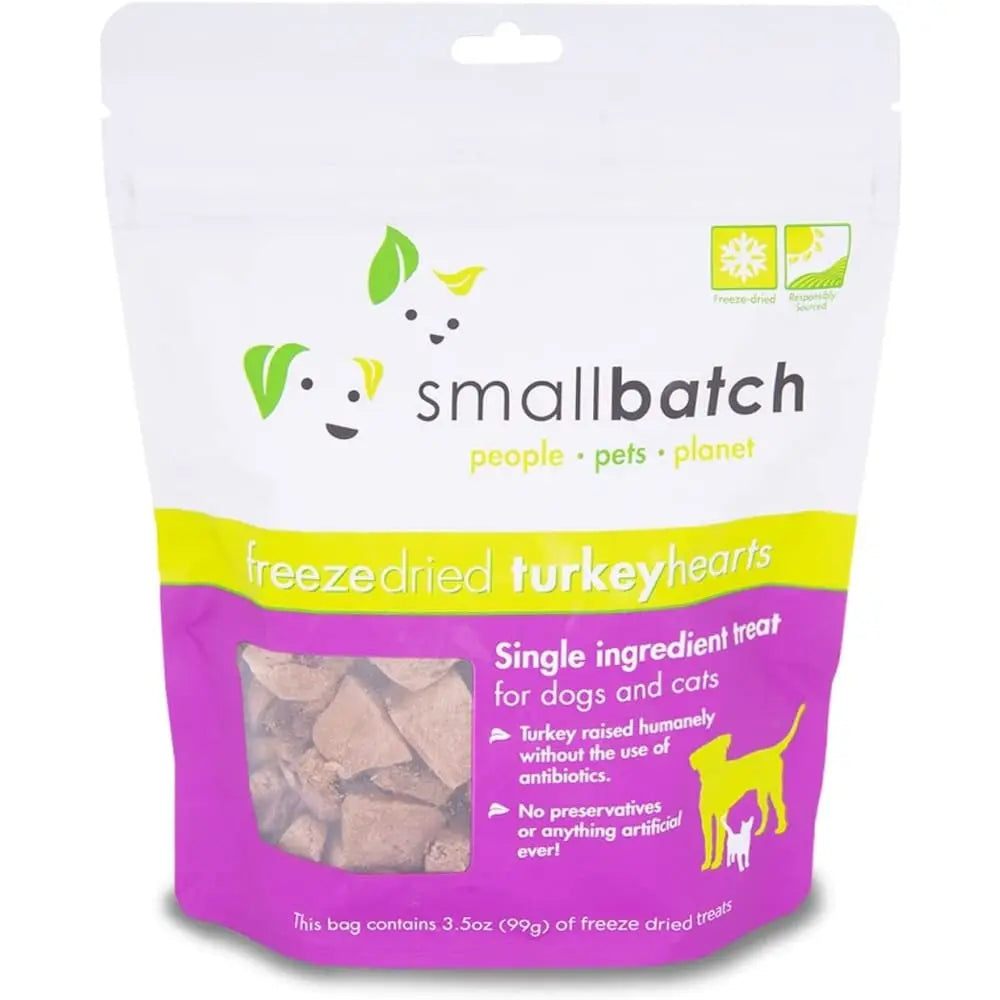 Smallbatch Pets 3.5 oz Premium Freeze - Dried Turkey Heart Treats for Dogs and Cats