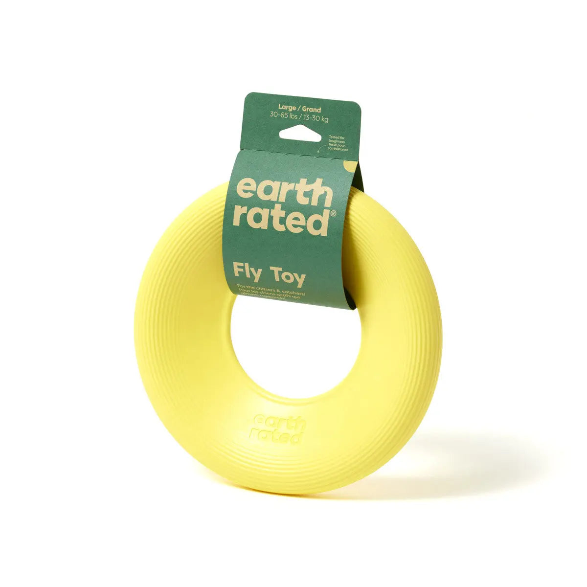 Earth Rated Yellow TPE Dog Flying Disc Toy for Interactive Play