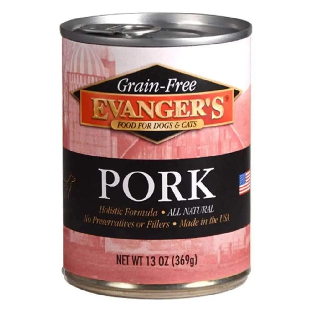 Evanger's 12-Pack 12.8 oz Grain-Free Canned Pork Food for Dogs and Cats