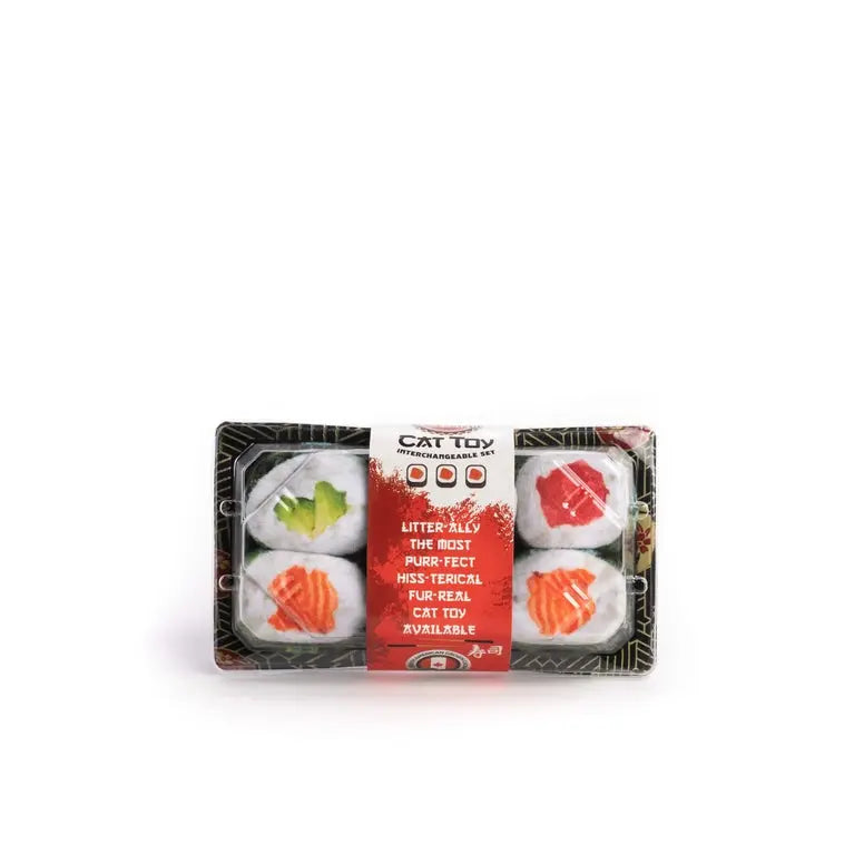 Fantastic Fabcat Sushi Roll-Style Interactive Cat Toy Set