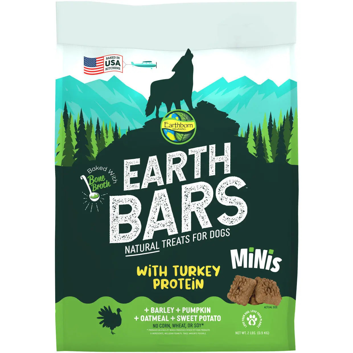 Earthborn Holistic Turkey Flavored Mini Dog Biscuits - EarthBars