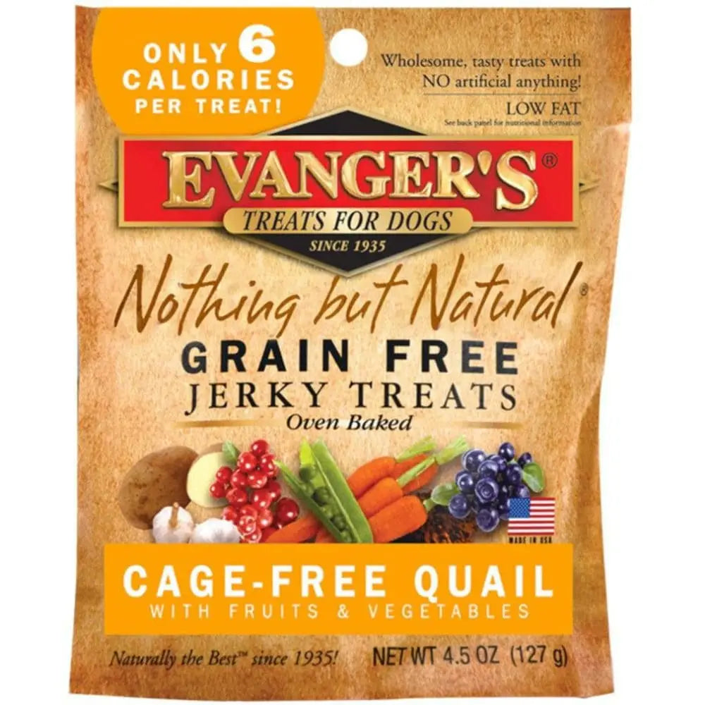 Evanger's All - Natural Quail Jerky Delight for Dogs, 4.5 - ounce Pack of Premium Dog Treats