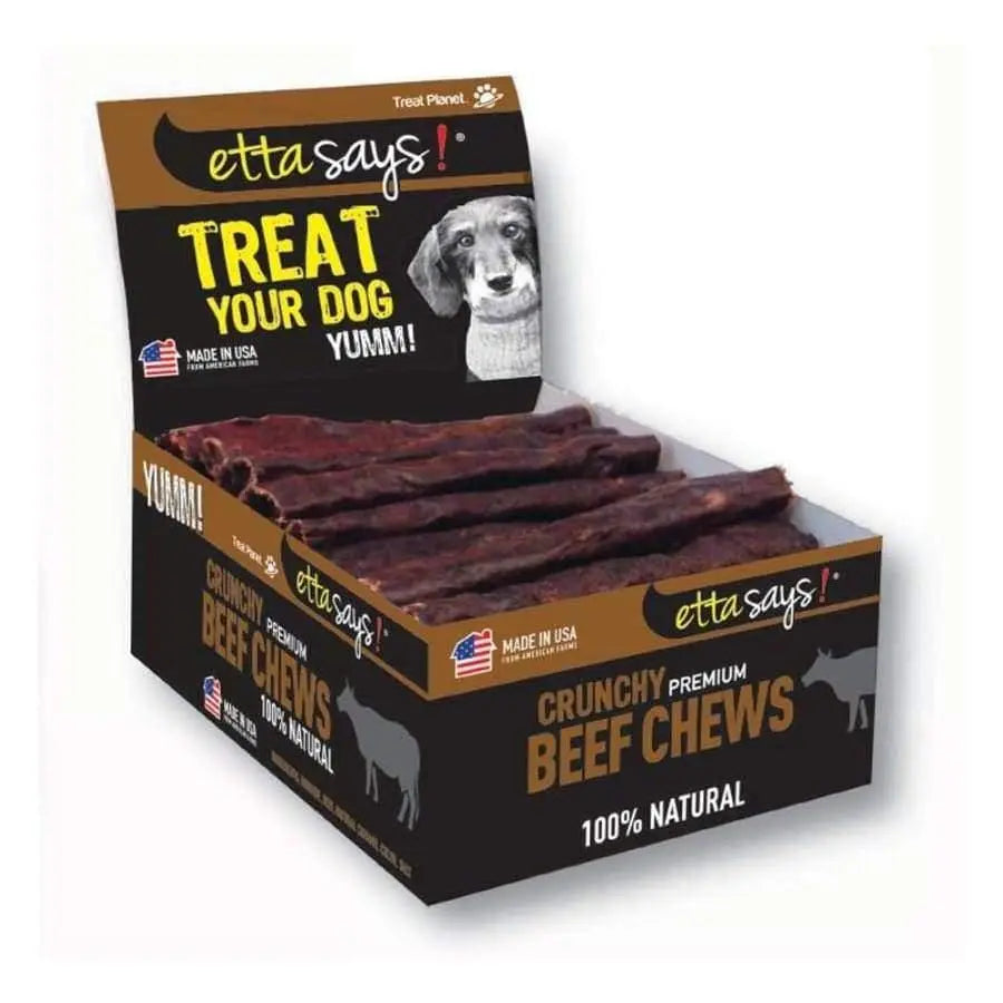 Etta Says! Premium High - Quality Crunchy Beef Flavored Dog Treat, Single Pack of 16 Ounces, 4.5 Inches in Length
