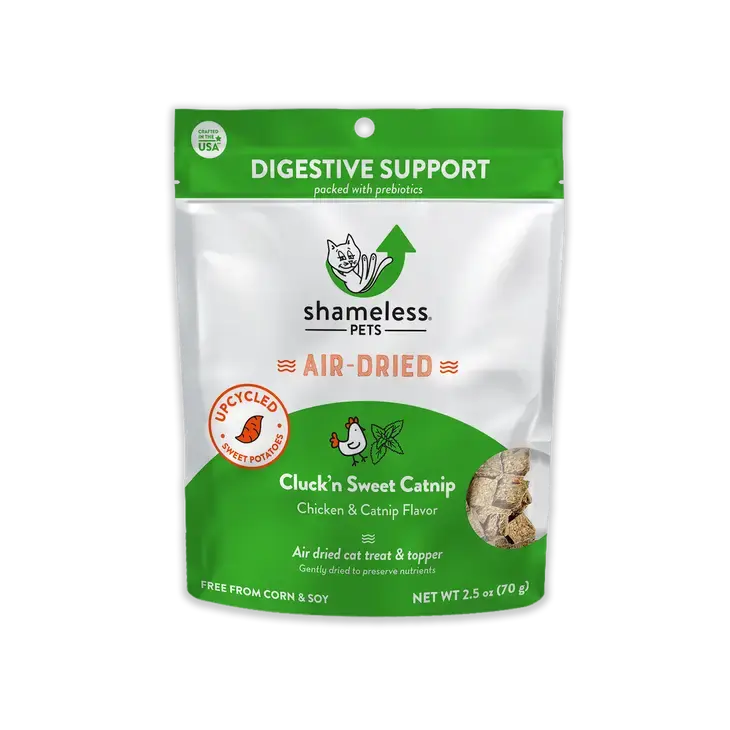 Shameless Pets Air-Dried Cat Treat & Topper - Cluck'n Sweet Catnip Flavor, 2.5 Ounce Cat Snack