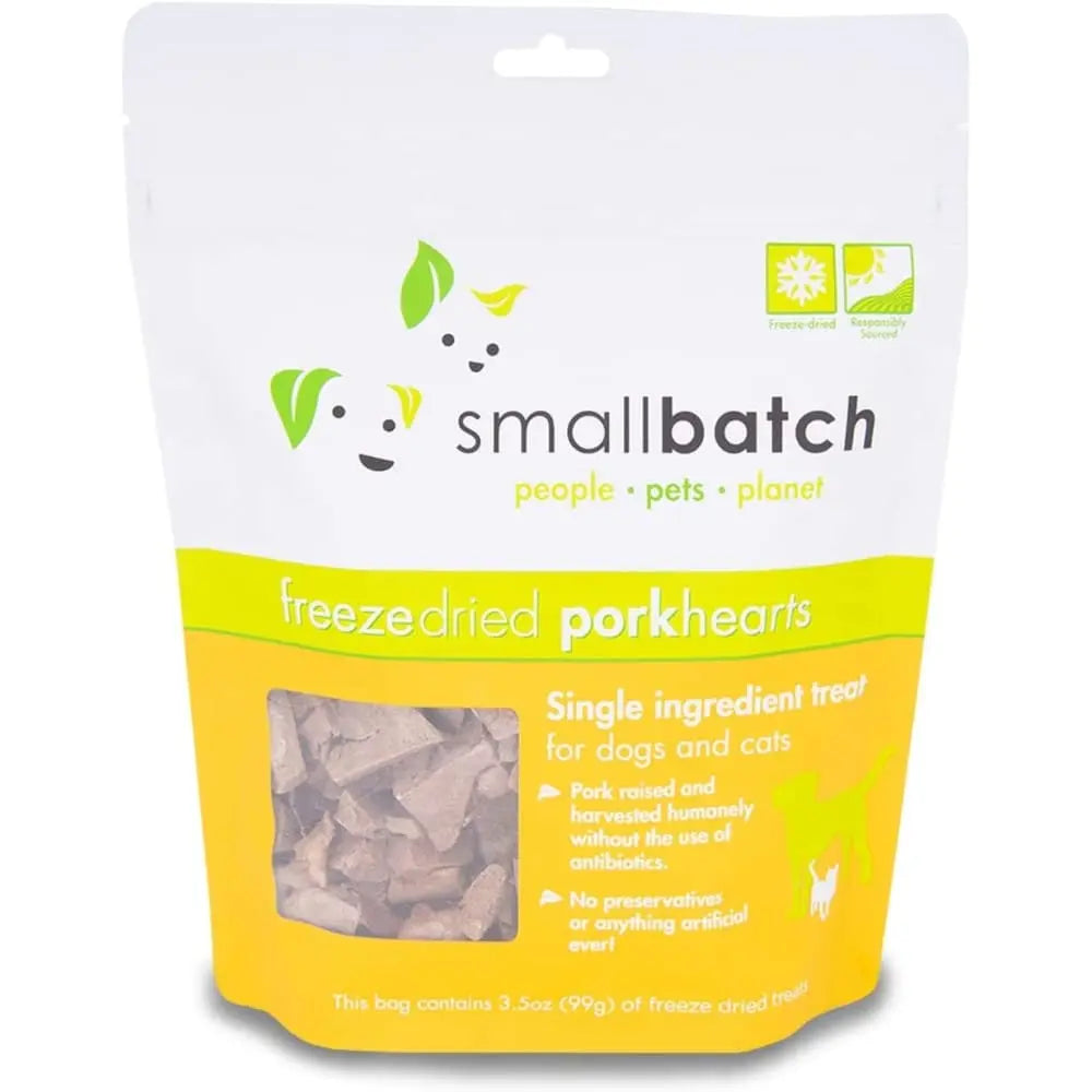 Small - batch Premium Freeze - Dried Single - Ingredient Pork Heart Treats for Dogs and Cats, 3.5 Ounce