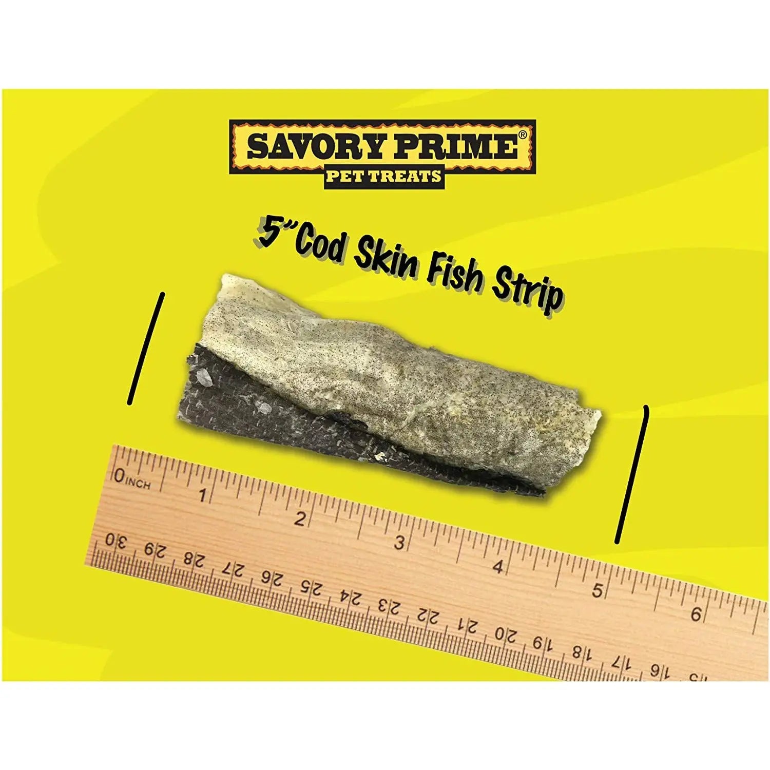 Savory Prime Wild-Caught Cod Skin Fish Strips - Ideal Dog Treat for Light Chewers