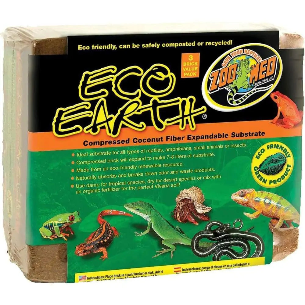 Eco-Friendly Compressed Coconut Fiber Substrate for Reptiles, Amphibians, and Invertebrates