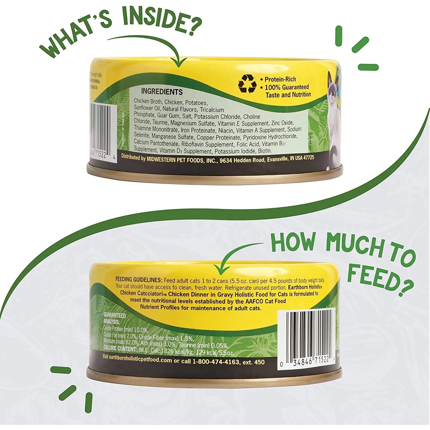 Earthborn Holistic Grain-Free Wet Cat Food with Savory Chicken Catcciatori
