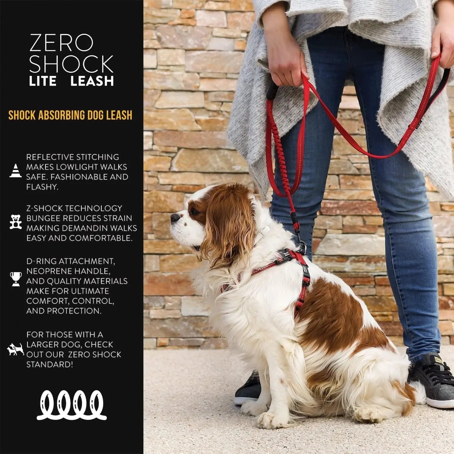 EzyDog 72-Inch Zero Shock Lite Bungee Dog Leash for Small Breeds