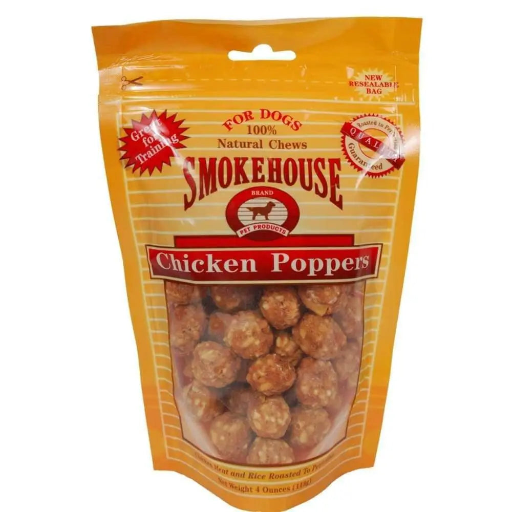 All - Natural Smokehouse Chicken Jerky Poppers Dog Treats for Small Dogs