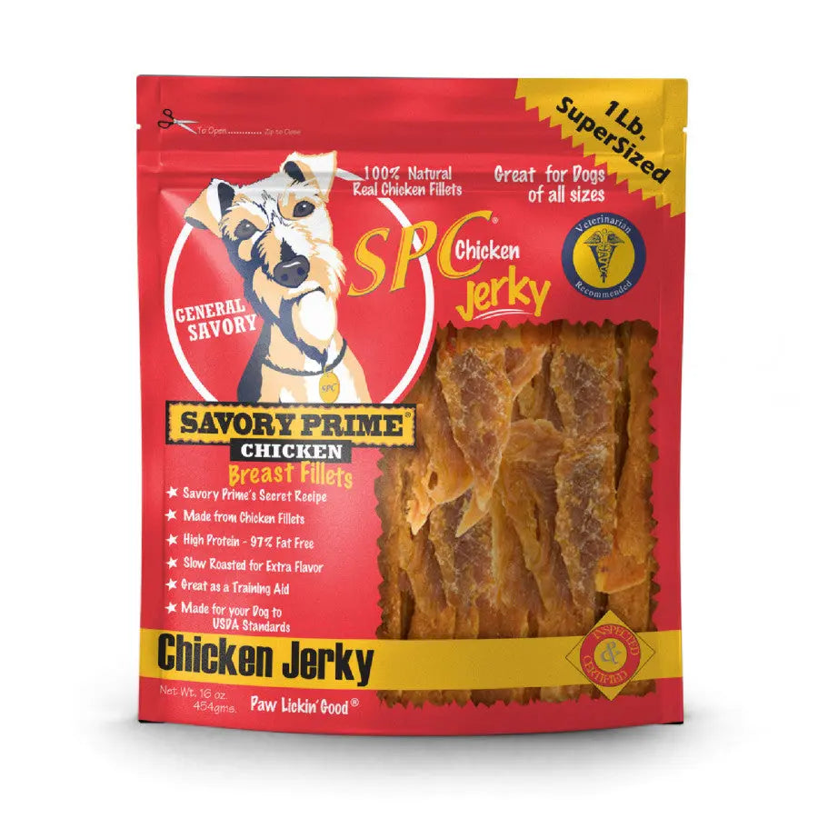 Savory Prime SPC All - Natural Premium Chicken Jerky Dog Treats for Canine Delight