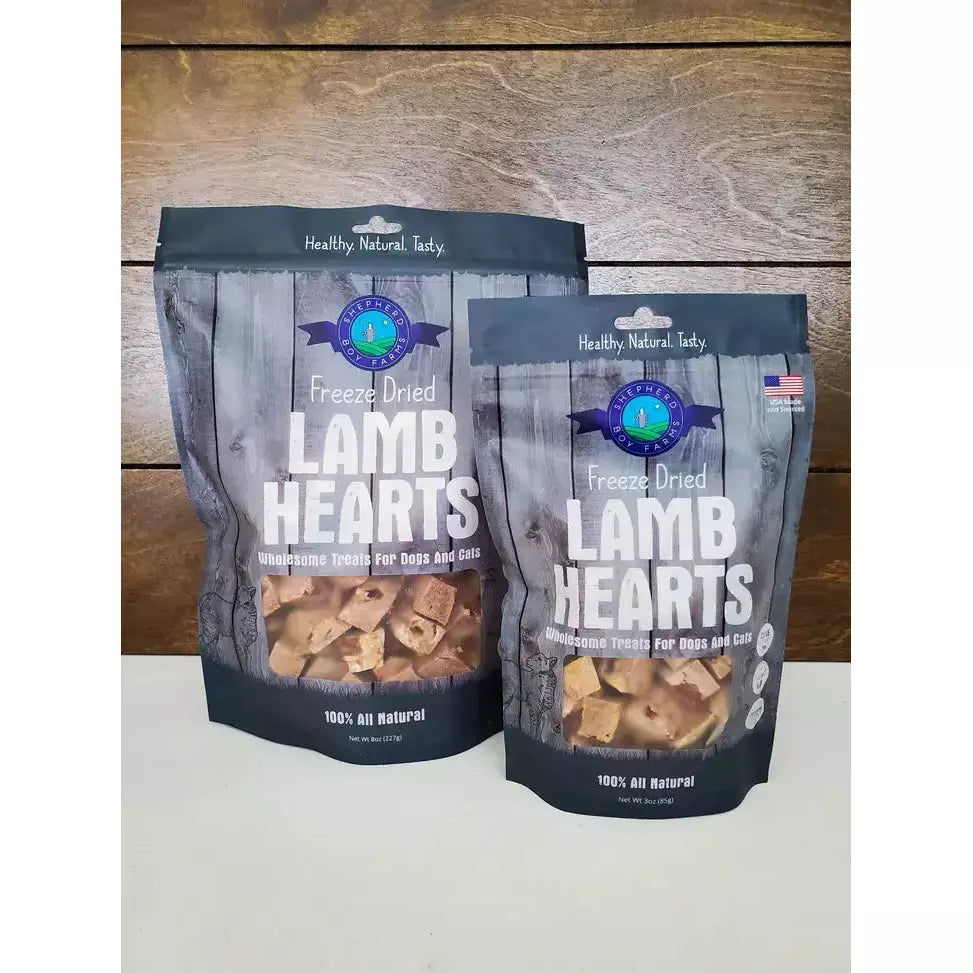 Shepherd Boy Farms Premium Freeze - Dried USA - Made Lamb Hearts for Dogs