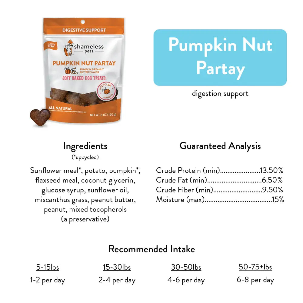 Shameless Pets Soft Baked Pumpkin Nut Party Dog Treats