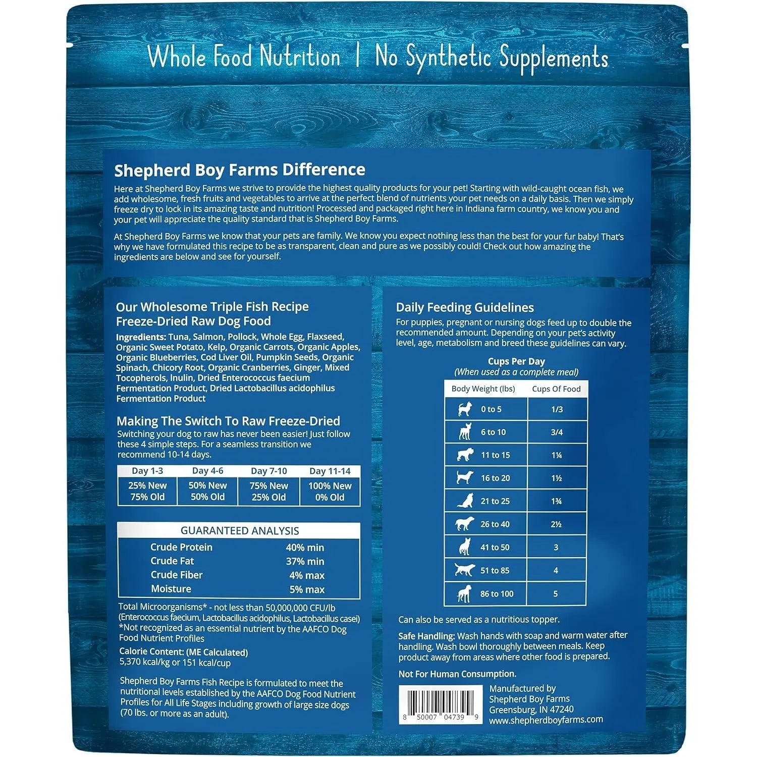 Shepherd Boy Farms 14oz Freeze-Dried Premium Fish Medley Dog Food